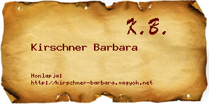 Kirschner Barbara névjegykártya